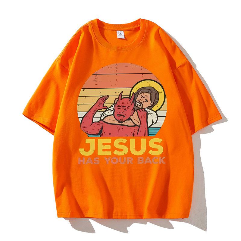 

Jesus Has Your Back Jiu Jitsu Tshirt Cotton High Quality Unisex Punk Women 80s Streetwear Tshirt Graphic Pop Culture Pastel Tops 4XL