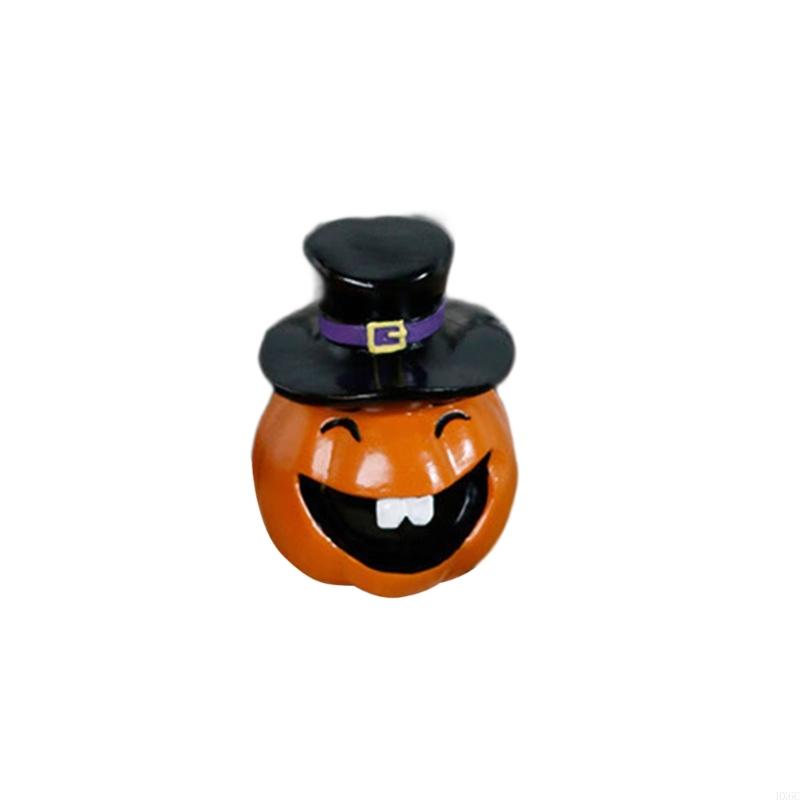 Horror Theme Resins Crafts Smiling Pumpkin Figurine For Halloween Shelf Decors HX6C