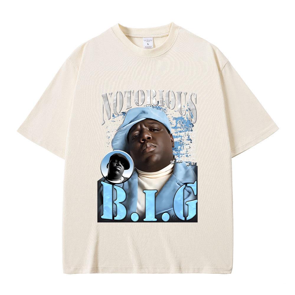 Klassisches Vintage Bestes Berühmtes The Notorious Big T-Shirt Hip Hop Rapper Biggie Smalls Print T-Shirts Herrenmode Übergroßes T-Shirt