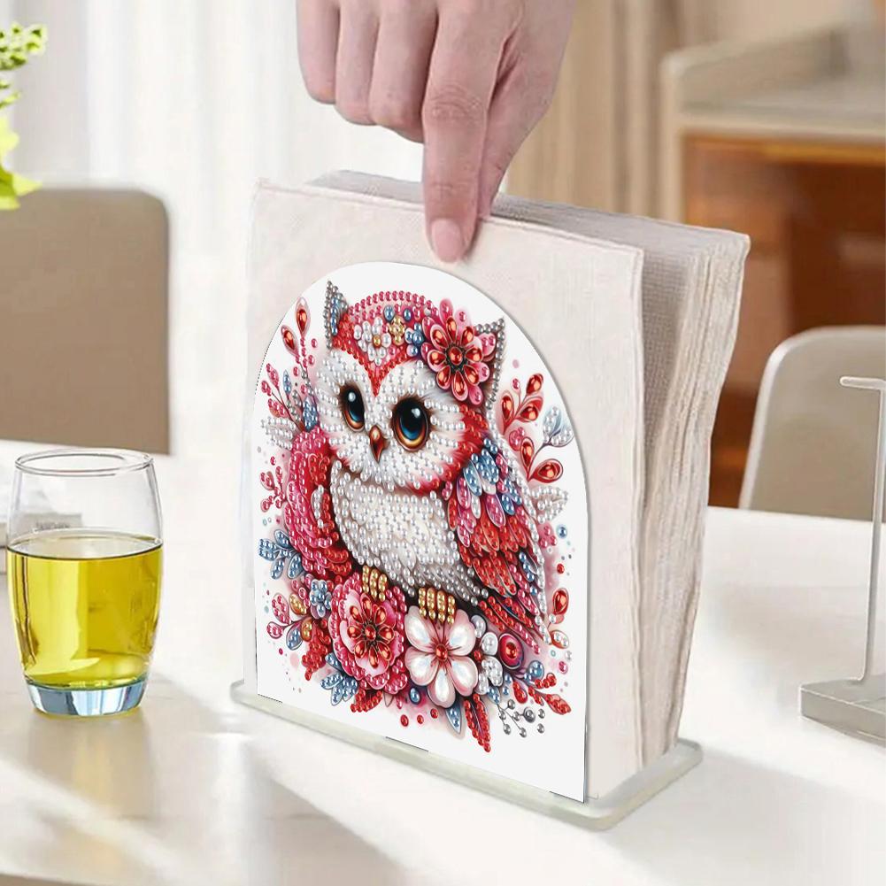 Diamond Painting Napkin Holder Rack Desktop Ornament Diamond Painting Tissue Storage Rack Acrylic Double Sided Xmas Table Decor