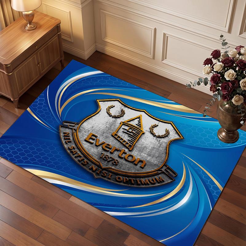 Tappeto in Velluto di Cristallo con Stampa Calcio Everton, Comodo Assorbente d'Acqua Antiscivolo Tappeto per Pavimenti Interni
