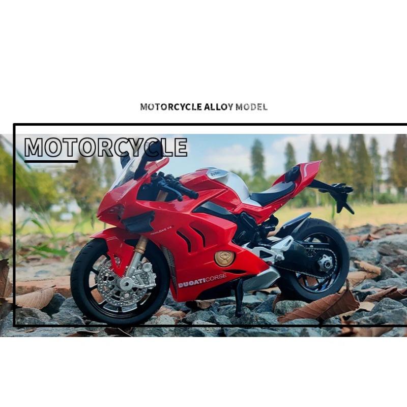 1/12 Ducati V4S Panigale Diecast Motorradmodell Spielzeug Replika mit Ton & Licht Geburtstagsgeschenk Weihnachtsgeschenk Sammlung Motorrad