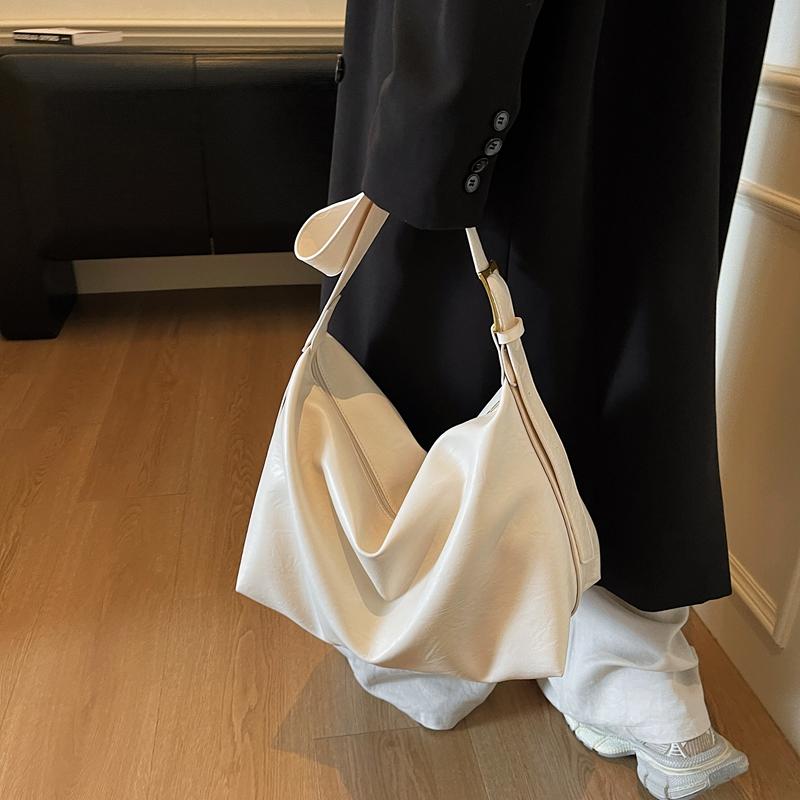Solid Color Commuter Large Capacity Shoulder Bag Women's Crossbody Bag Underarm Bag