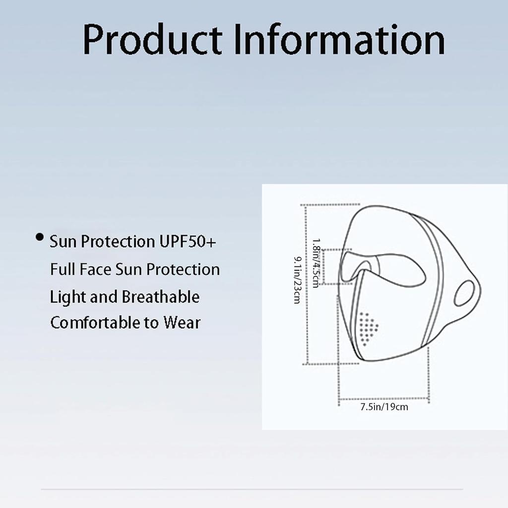 UPF 50+ Sun Protection Face Mask for Women Ice Silk Breathable UV Face Shield Mask Cover for Cycling Hiking Outdoor Sports