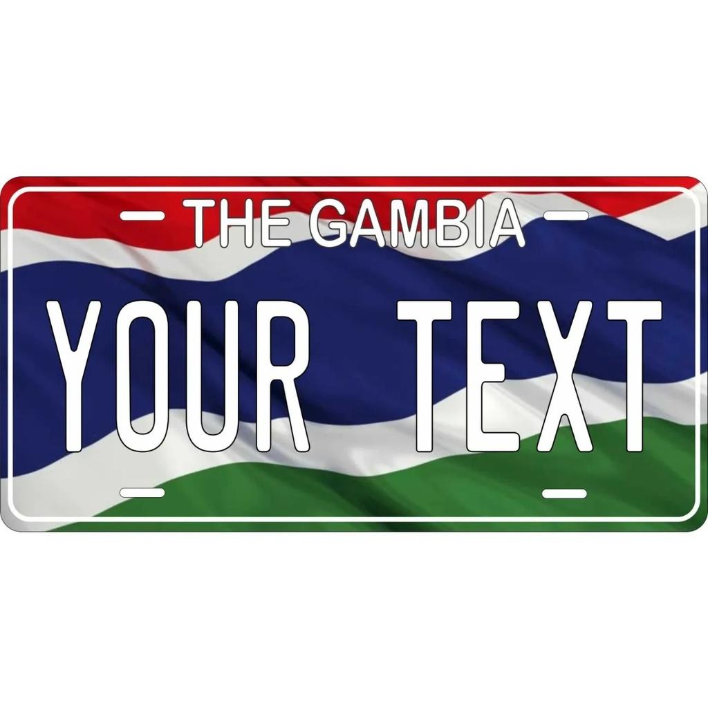 Custom Personalized The Gambia Flag Wave Decorative Tag Waterproof Dustproof Wall Hanging Ornament