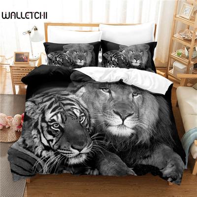 Sada povlečení Tiger Sada povlaků na přikrývku 3D povlečení Digitální tisk Ložní prádlo Sada povlečení Queen Size Módní design