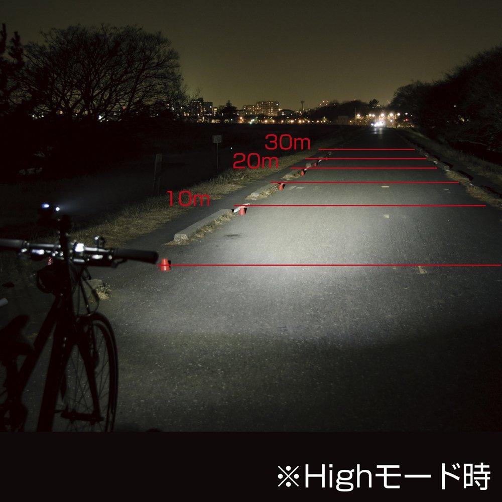 GENTOS AX-007GR USB Rechargeable Bike Light, 220 Lumens, 1.5 Hours of Runtime, Water-Resistant, Wide Beam, Metal Gray, ANSI Compliant