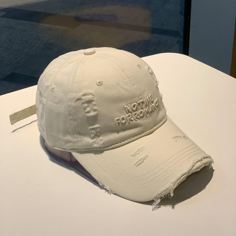 Unisex Sun Protection 3D Embroidered Ripped Baseball Cap with Large Fit