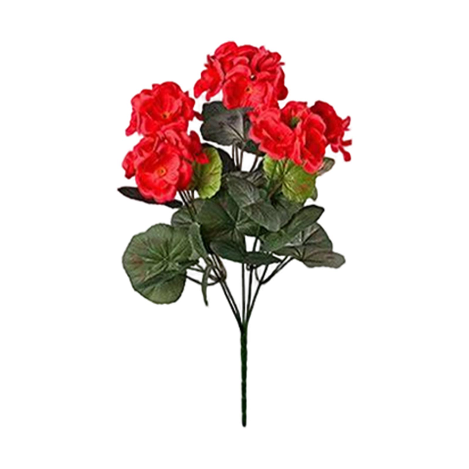 

Artificial Geranium Bush Set of 2 Faux Silk Flower Stems for Indoor Outdoor Garden Patio Home Decor Vase Arrangement One Size червоний