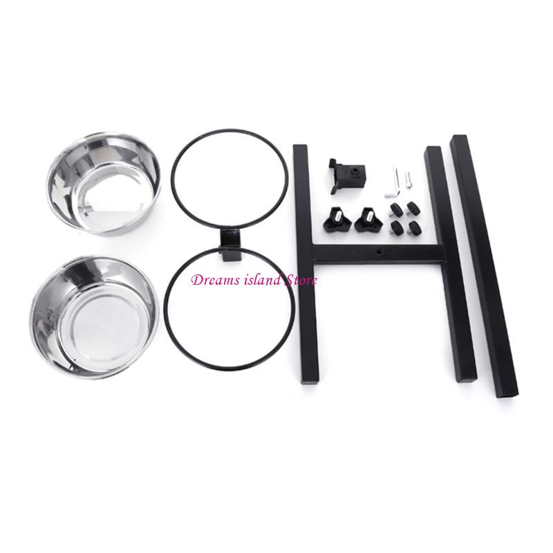 Dog Feeding Bowls Adjustable Elevated Pet Feeding Water Bowls with Stand HX6C