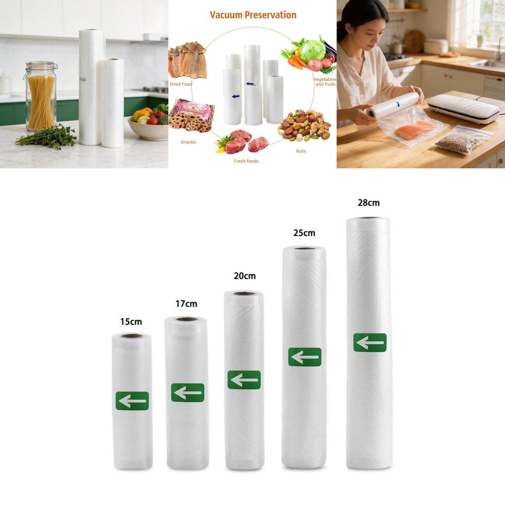Food Storage Vacuum Sealer Bags With Pepa Material For Kitchen Preservation And Fresh Food Storage