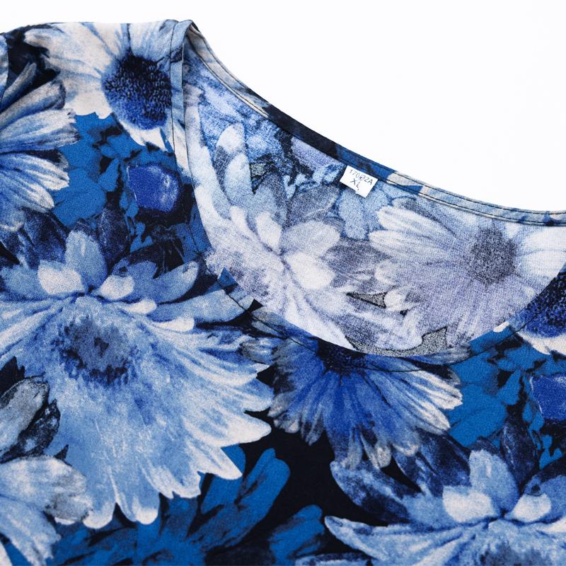 Grote Maten Casual Zomer Damesjurken Elegant Slank Korte Mouw Vintage Print Lange Jurk Dames Zomerkleding