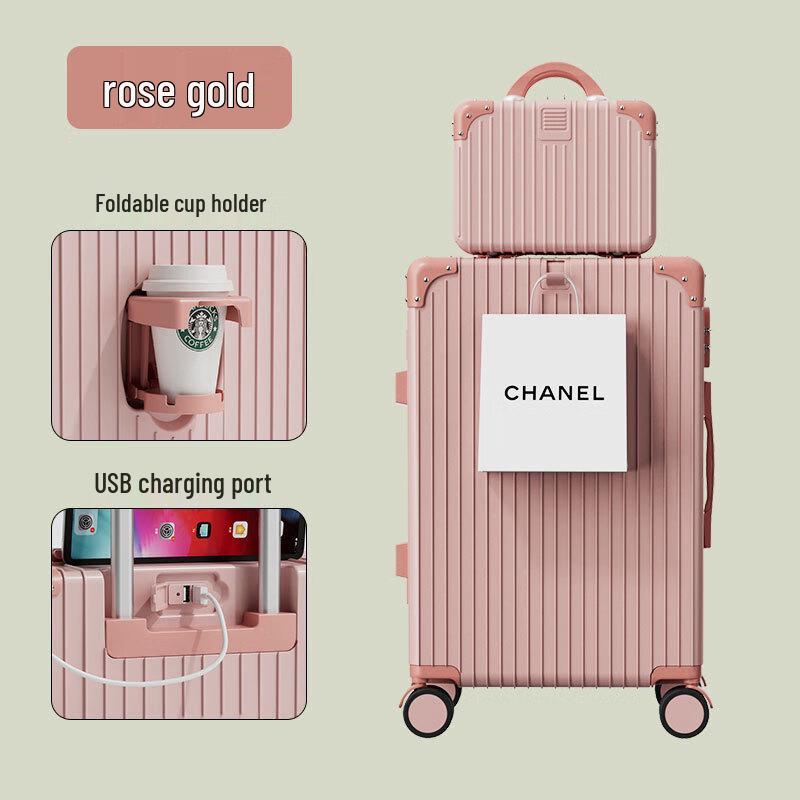 OEING Vintage Multifunctional Luggage Suitcase 26 inch