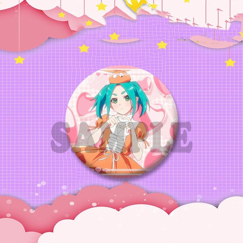Cartoon Monogatari Series Badge Anime Hitagi Koyomi Araragi Lapel Pins Round Brooches for Bag Clothes Hat Decor Jewelry Gifts