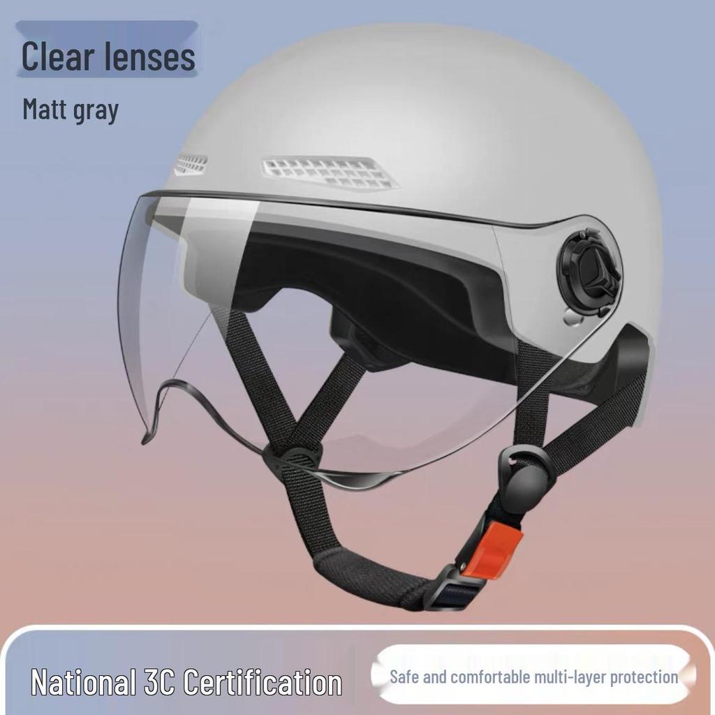 Unisex Summer Electric Vehicle Half Helmet for All-Season Use - Motorcycle Safety Helmet