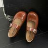 Fashion Mary Jane Shoes Women's Spring Versatile College Style Women's Shoes Soft-soled Ballet Inner Height Increasing Leather Shoes