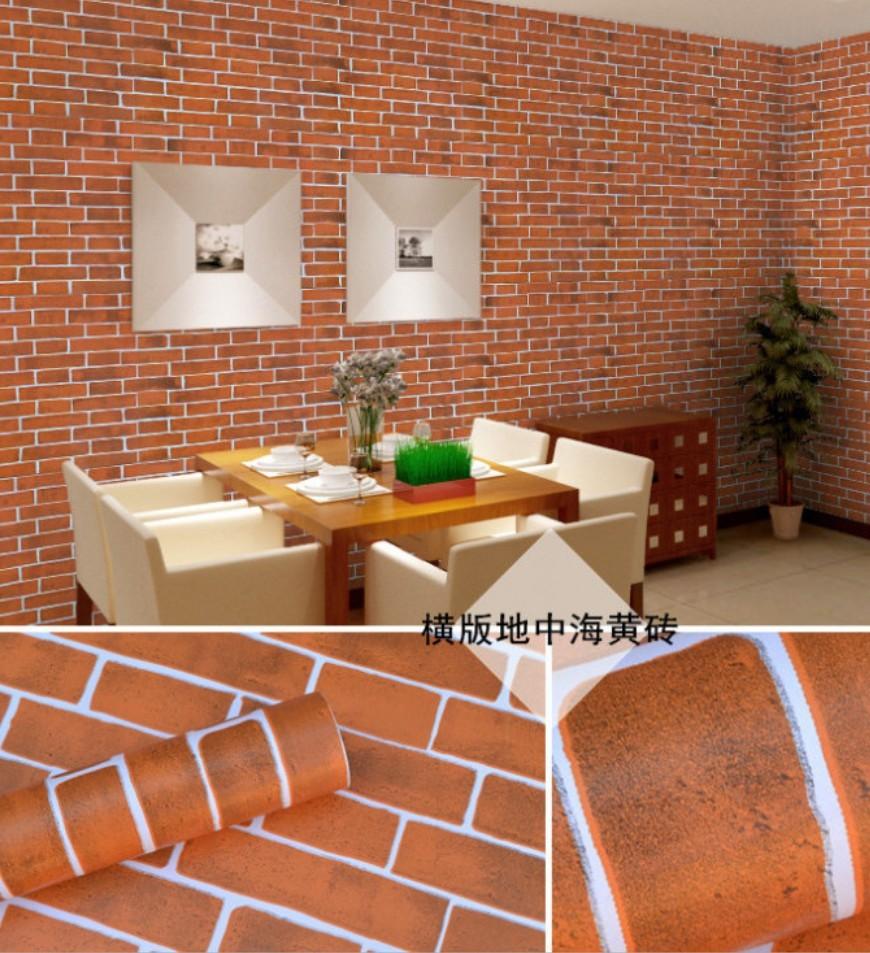 

Brick Pattern Self-Adhesive Wall Cover Water-Repellent Peel And Stick Wall Decals Restaurant Background Wall Decoration Renovation 1mx45cm