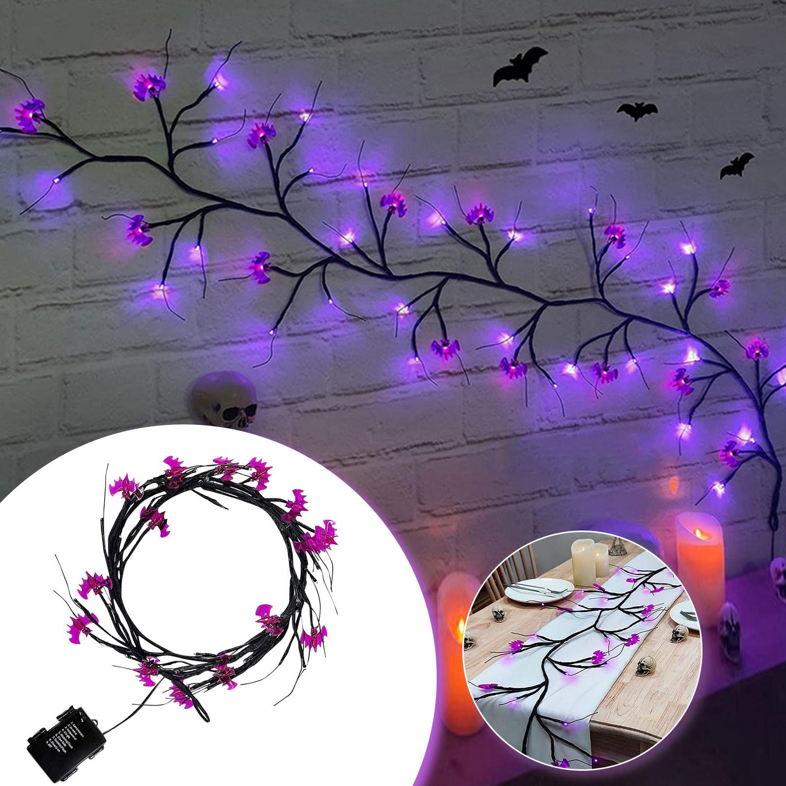 

6 футов 45 светодиодных веток виноградной лозы Хэллоуин декор ветки гирлянда виноградная лоза лампа для настенного камина