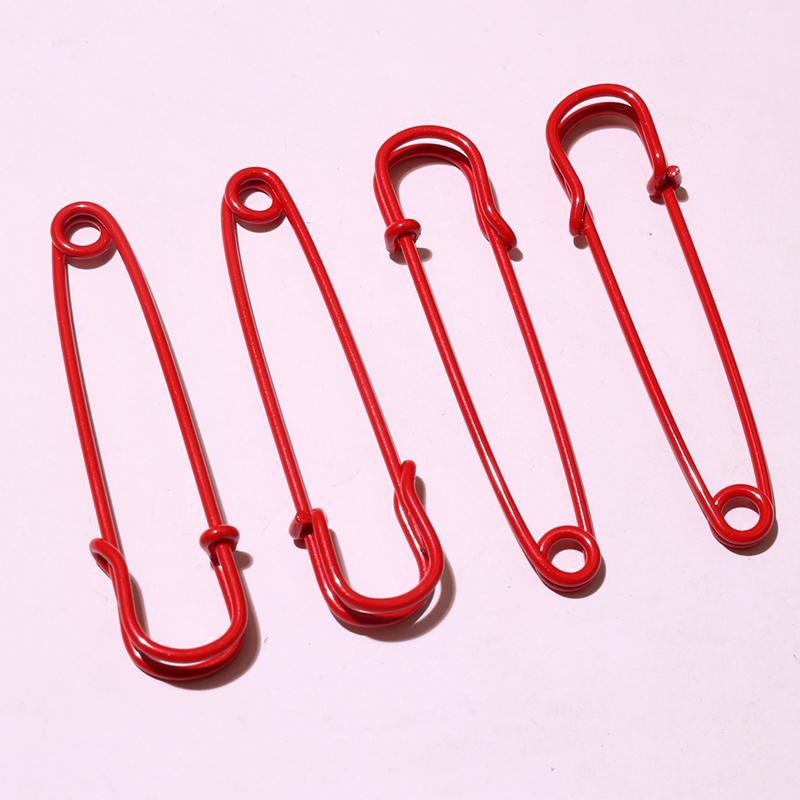 10pcs 50x16mm Safety Pins Brooch Metal Sewing Pins Clothes Pins with 3/5 Loops for Tags DIY Crafts Jewelry Making Findings