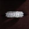 Classic Women Band Sterling SIlver Ring 5A Clear Cubic Zircon Fine Stackable Vintage Luxury for Women Engagement