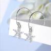 New Fashion Female Crystal Starfish Drop Earrings Jewelry Fashion 925 Sterling Silver Earrings Lady Christmas Accessories