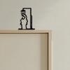 Black Shower Figure Wall Decoration Minimalist Line Metal Bathroom Sign Rustic Door Sign Funny Door Topper Home Decoration