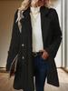 Women's Plush Double-Breasted Mid-Length Coat - Comfortable, Casual, Warm Suit Collar.
