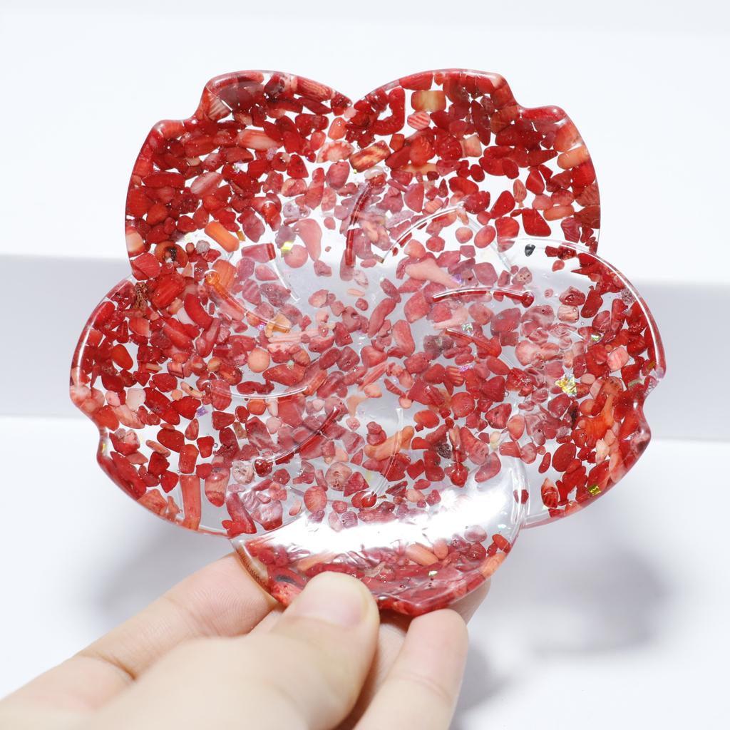 1PC Natural Crystal Amethyst Gravel Gumming Resin Crystal Demagnetization Plate Decorative Gift Desktop Household Supplies