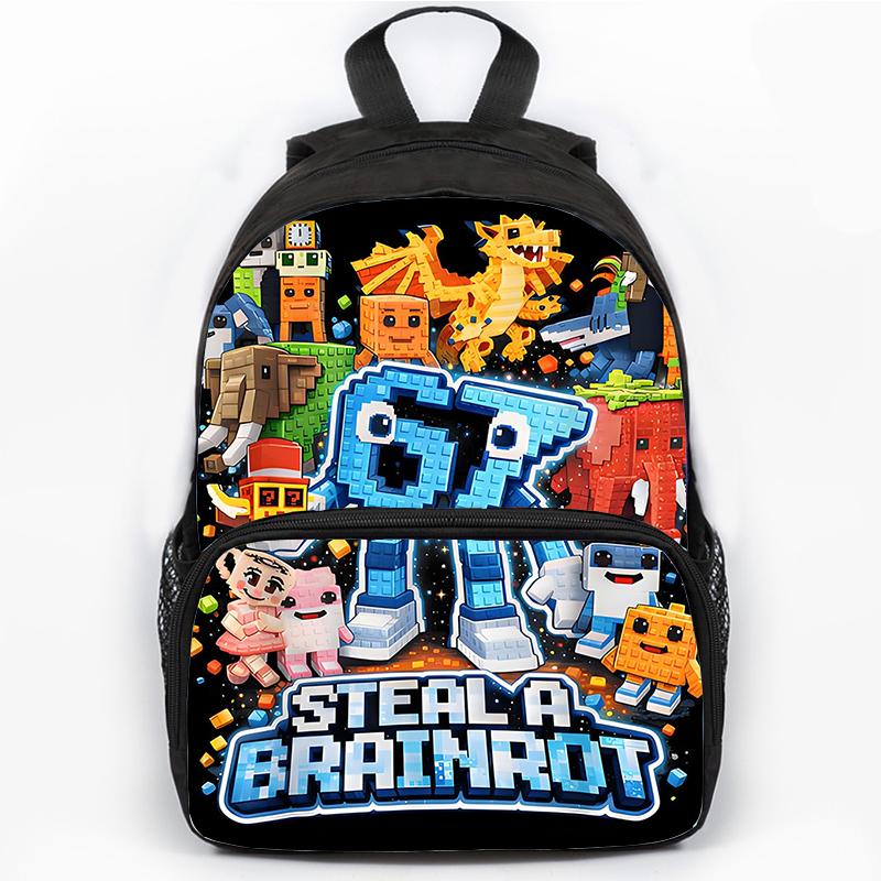 Steal A Brainrot Six Seven Backpack For Primary School Students Bags Brainrot 67 Backpack 3D Cartoon School Bag for Children Bag