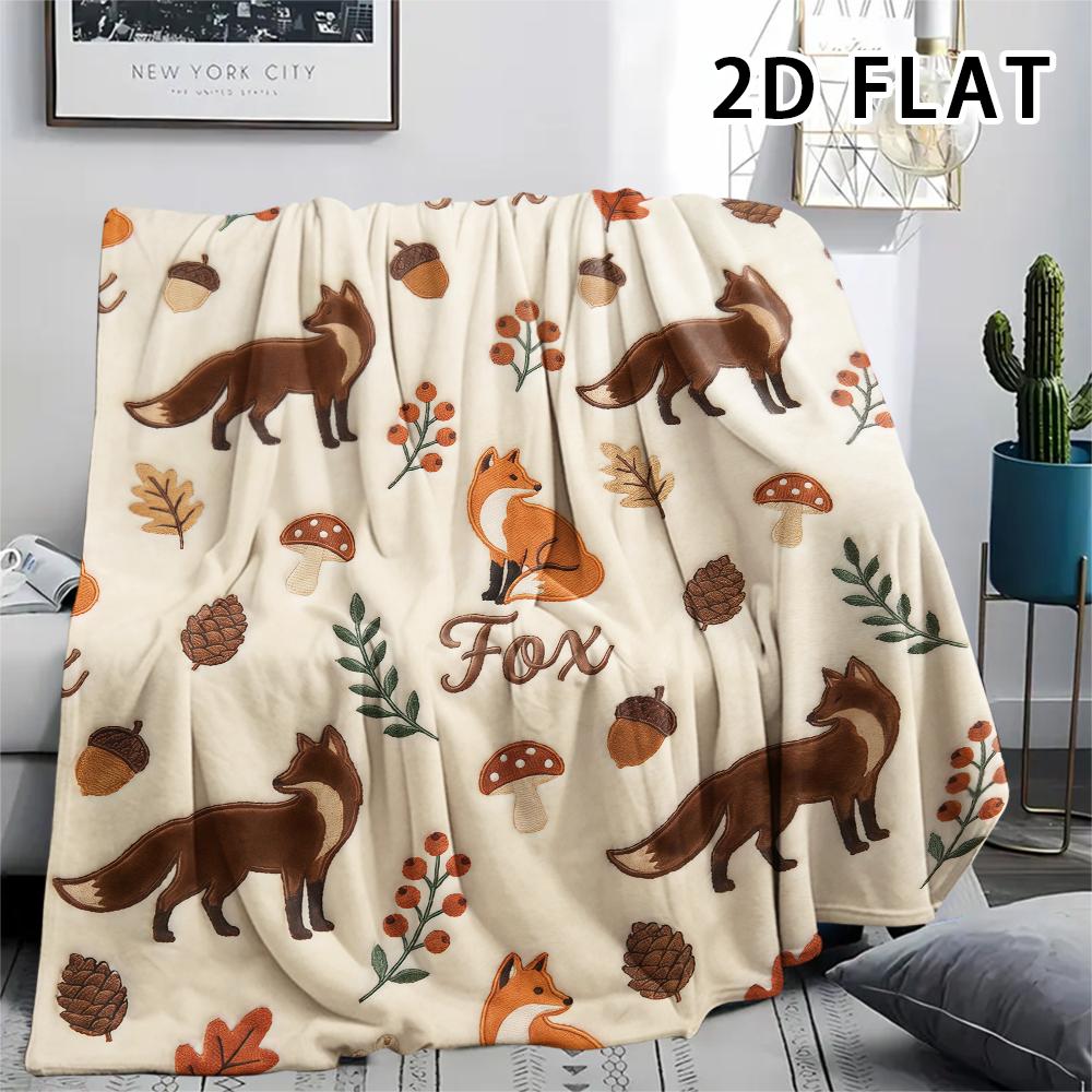 1Pc 2D FLAT Autumn Forest Print Flannel Blanket,High quality Comfortable for All Seasons,Home Decor,Warmth and Comfort,Perfect for Christmas Gifts