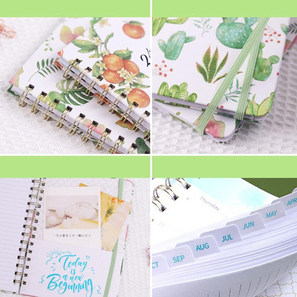 Monthly Flowers Diary Notebook Loose-leaf Coil A5 Schedule  Planner  Students