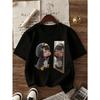 European sizes Girls' Summer Girl Group Cartoon Style Short Sleeve T-Shirt, Cute Idol Fashion Print,  Breathable And Non-Stuffy Clothing