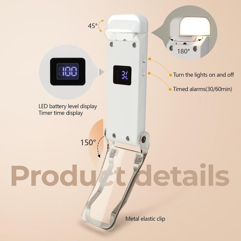 LED Reading Light Type-C Charging Book Light Rechargeable Mini Bookmark Light Kids Read Night Light Portable Reading Book Lamp