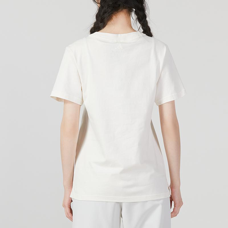 Adidas Gfx Tee Running Casual Round Neck T-Shirt Women Tops Off-White HY2846