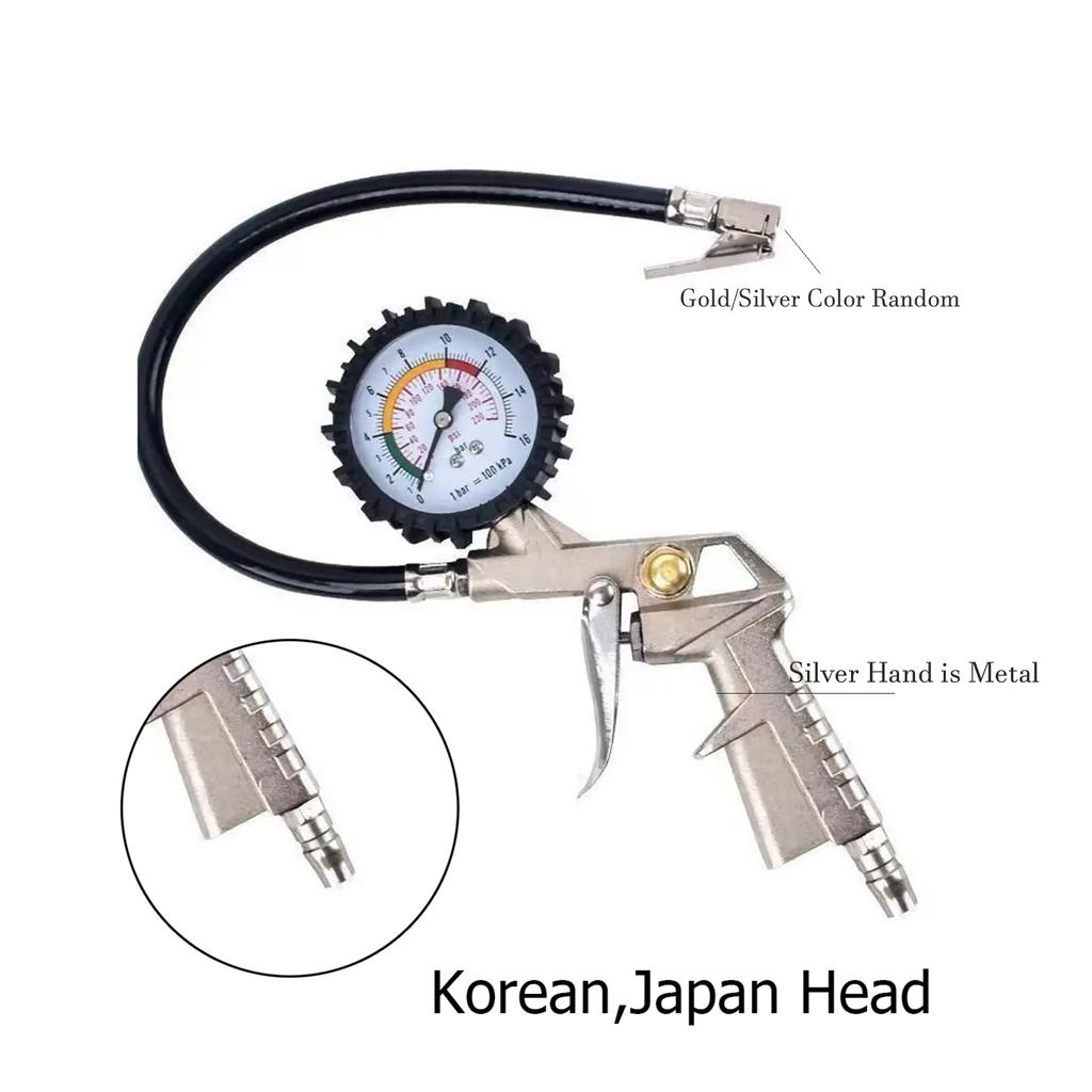 Tyre Pumping Gun Tool Car Tire Pressure Gauge Tester Automotive Air Accessories Meter Tires Mechanical Tools Workshop Job