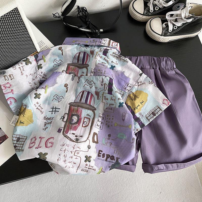 Spring Short-Sleeve Boys' Stylish Casual Shirt - Cool Hong Kong Beachwear