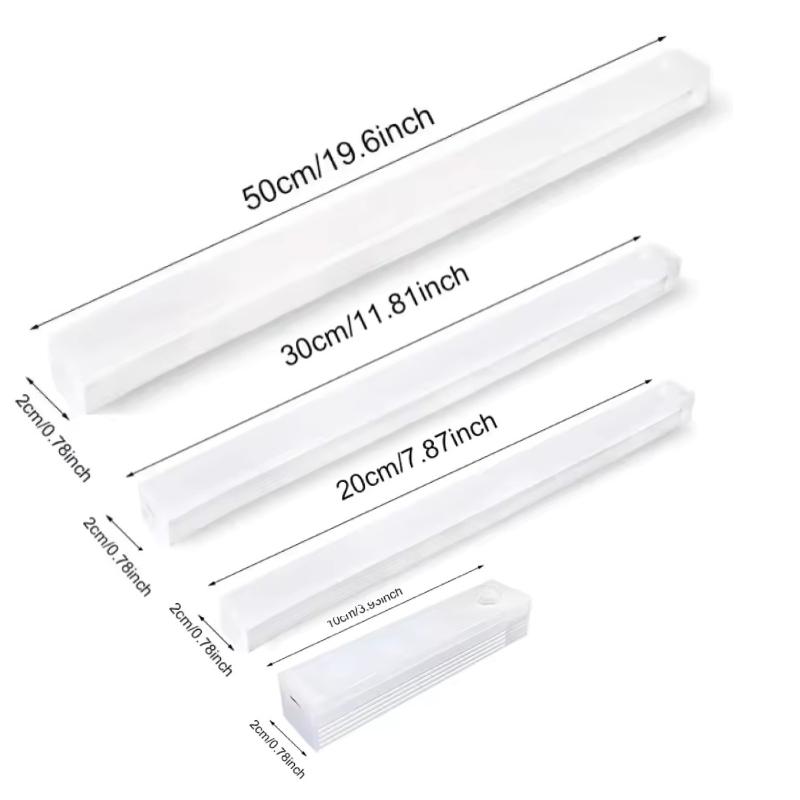 Motion Sensor LED Under Cabinet Lamp Dimmable Rechargeable Night Light Stairs Closet Room Aisle Tube Bar Detector Bulb