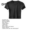 Women Summer Crop Top O Neck Short Sleeve Slim Fit Stretchy Solid Color Waist Exposed Casual Soft Breathable Lady T Shirt