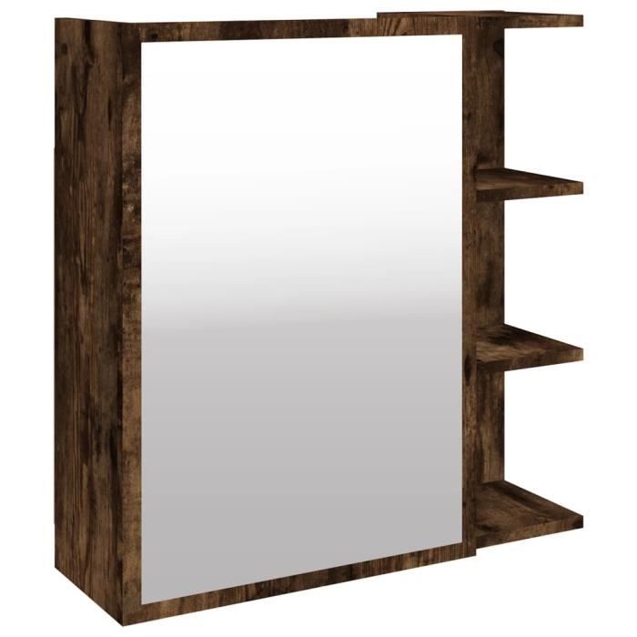 VidaXL Bathroom Mirror Cabinet Smoked Oak 62.5x20.5x64 Cm 826351