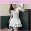Minimalist Knit Fabric Spaghetti Strap Short Dress For Summer Casualwear