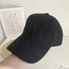 Plush Baseball Caps Solid Color Visor Hat New Warm Cap  Women