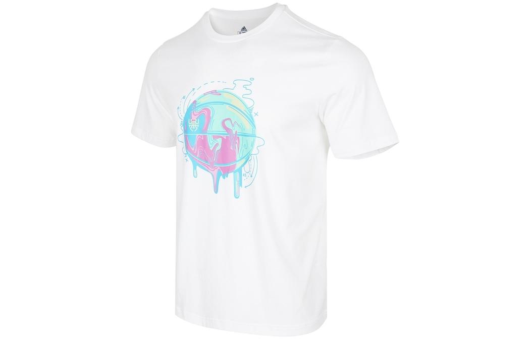 Adidas T Shirts Men s White Crew Neck Moderate Straight Fit HG4419 L