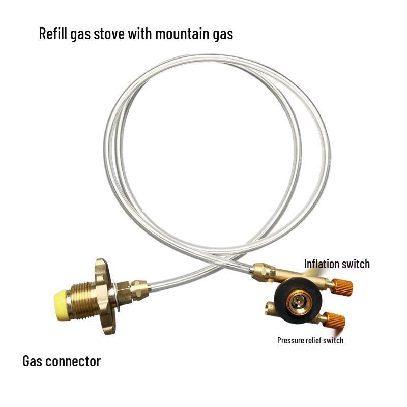 Reusable Outdoor Gas Canister Inflation Valve - Dual-Ended Connection Line