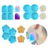 Flower Shaped Silicone Resin Mold 4 Cavity Door Hand Palms Shape Jewelry Pendant Epoxy Mold Necklace Decors Gift