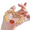 8Mm Autumn And Winter Maillard Natural Citrine Chalcedony Bracelet Bracelet.