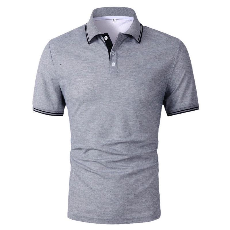 Summer Men s New Fashionable Short Sleeved Polo Shirt Business Casual Three Button Sport Solid Color Slim Fit Men s Top Casual S