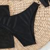 2025 European & American Solid Color Women's Four-Piece Bikini Set