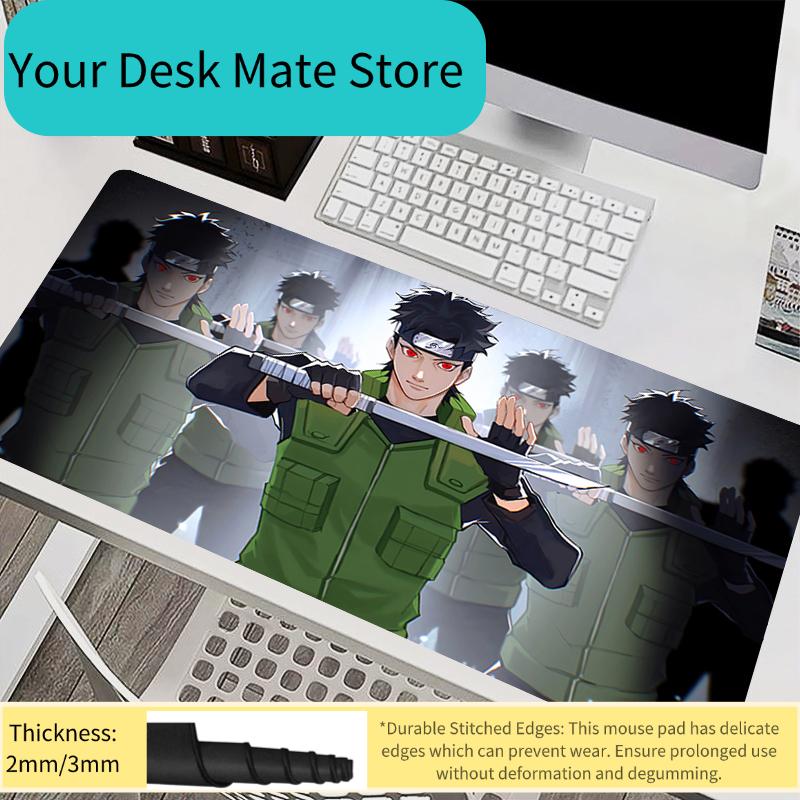 Mauspad Laptop Mauspade Büro PC Zubehör Tastaturpad Gummi-Tassenuntersetzer Weiches Mauspade Naruto Shisui Uchiha Große Schreibtischunterlage