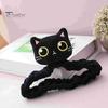 Car Interior Rearview Mirror Cover Black Cat with Elastic Band Four Seasons Universal Auto Theme SUV Truck Rear View Plush Decoration Accessories