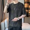 Kortmouwige T-shirt, Ronde Hals, Halfmouwig Basishemd, Grote Maat Herentop